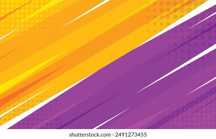 Pop art comic background. Fighting cartoon background, Orange vs Purple