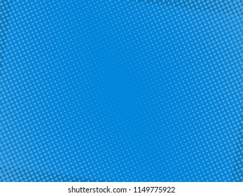 Pop art comic background halftone dots. Cartoon Vector Illustration on blue