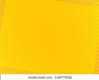 Pop art comic background halftone dots. Cartoon Vector Illustration on  yellow