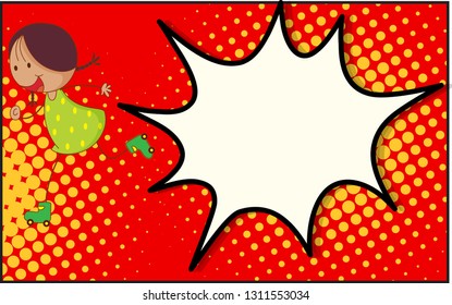 Pop art comic background illustration