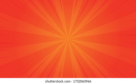 Pop-Art Comic Hintergrund Blitz blast halftone Punkte. Cartoon Vector Illustration auf rot
