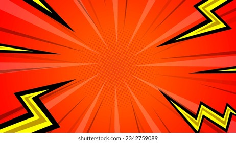 
Pop art comic background with lightning. Cartoon Vector Illustration eps 10.