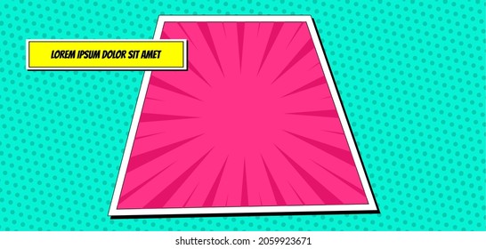 Panel de fondo de cómics de arte pop. Ilustración del vector de dibujos animados