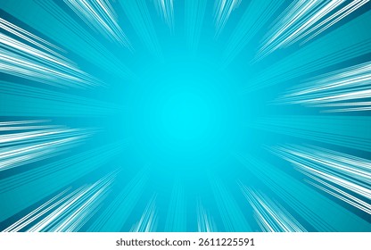 Pop art comic background for poster or colored book. Radial rays background with halftone effect in comic style design.