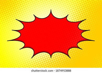 El fondo del cómic del arte pop con la burbuja del habla. Ilustración del vector de dibujos animados sobre amarillo