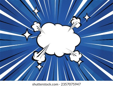 Pop art comic background with star. Cartoon Vector Illustration on green