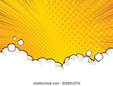 Pop art comic background, templat design lightning illustration.