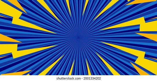 Pop art comic background with thunder flash. Cartoon Vector Illustration