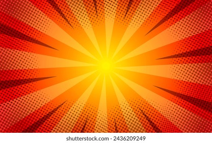 Pop art comic background. Vector halftone illustration. Vintage background for comic superhero text, speech bubble, message.