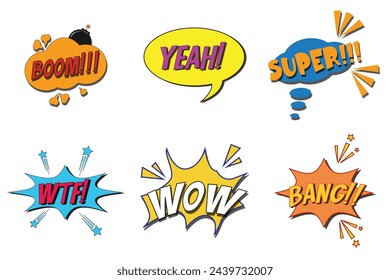 Pop art comic ballon text