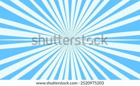 Pop art comic blue background with halftone, rays, gradient. Vector cartoon illustration in retro style. Design for comic book, poster, banner