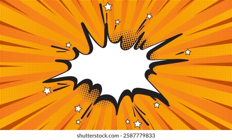 Pop art comic book cartoon magazine cover. Cute cartoon retro strip pattern. Vector halftone illustration. Vintage background for comic superhero text, speech bubble, message.