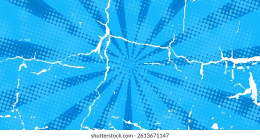Pop art comic book cartoon magazine cover. Vector halftone illustration. Vintage background for comic superhero text, speech bubble, message.