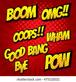 pop art, comic book speech bubble element set vector illustration