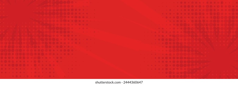 Pop arte cómic tira de diseño de la cubierta. Explosión, aislados cómics de estilo retro fondo rojo radial. Marco de fondo de color de semitono