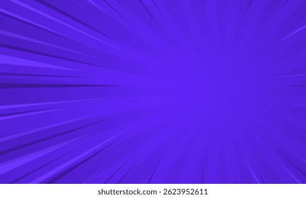 Pop art comic book strip cover design. Comic halftone dot background. Pop art retro style. Bright blue rays background.