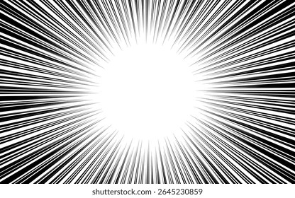 pop art quadrinhos estilo radial linhas de velocidade, fundo de ação monocromática luz solar vintage ilustração efeito de meio-tom