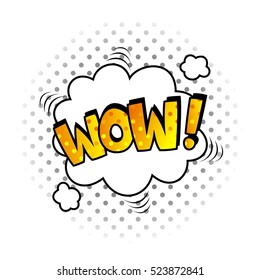 Pop art comic bubbles design. Vector illustration. Wow!