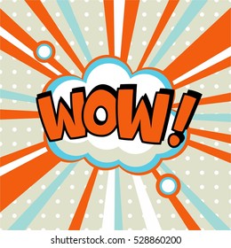 Pop art comic bubbles design. Vector illustration. Wow!