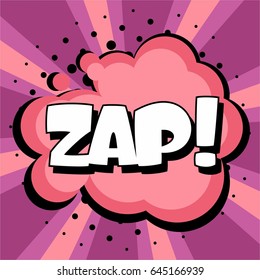 Pop art comic bubbles design. Vector illustration. ZAP!