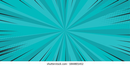 Pop art comic burst background. Cartoon Vector Illustration on blue