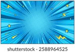 Pop art comic cartoon in blue background
