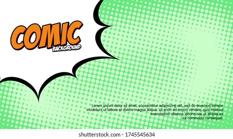 pop art comic cloud bubble. Funny speech bubble. Trendy Colorful retro vintage background in pop art retro comic style vector Illustration easy editable 