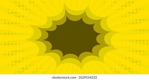pop art comic cloud bubble. Funny speech bubble. Trendy Colorful retro vintage background in pop art retro comic style. Illustration easy editable 