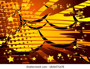 Pop art comic half tone background. Cartoon vector retro backdrop illustration.
