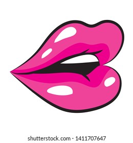 pop art comic lips