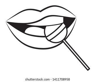 pop art comic lips