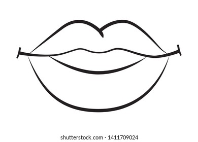 pop art comic lips cartoon