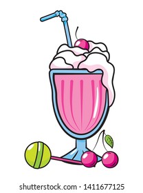 pop art comic milkshake cartoon