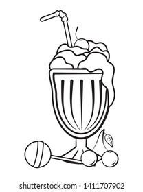 pop art comic milkshake cartoon