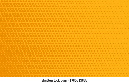 Pop art comic pattern. Halftone dotted background with points. Orange texture with circles. Cartoon vintage print. Geometric duotone banner. Superhero funny texture. Vector illustration.