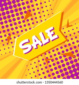 Pop art comic pointer on colorful dotted and rays backgrounds. Comics page, advertisement frame, web design, poster. 