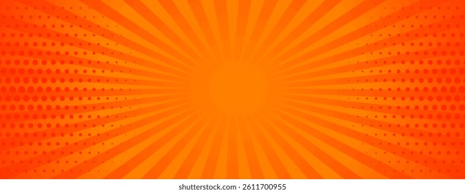 pop art comic rays burst banner for magazine or book vector