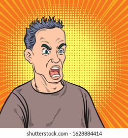 Pop art comic retro scared men.
Vector illustration.Separate images of people from the background.