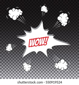 Pop art comic speech bubble, wow, vector illustration