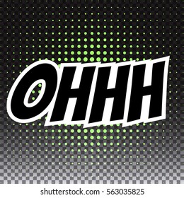 Pop art comic speech bubble, ohh, vector illustration