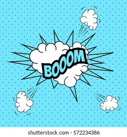 Pop art comic speech bubble, Boom, vector illustration