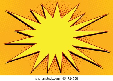 Pop art comic splash orange. retro vector illustration
