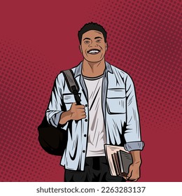 Pop Art Comic Student vector Stock Illustration