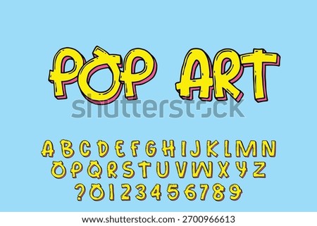 Pop Art Comic Style Cartoon Font Alphabet