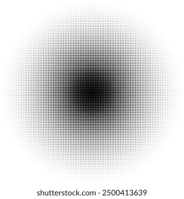 Pop art comic style dotted circle halftone pattern. Abstract dotted circles, round halftones geometric dots, pop art texture. Illustration halftone effect round shape.