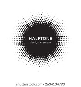 Pop art comic style dotted circle halftone pattern. Abstract dotted circles, round halftones geometric dots, pop art texture. Illustration halftone effect round shape.