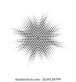 Pop art comic style dotted circle halftone pattern. Abstract dotted circles, round halftones geometric dots, pop art texture. Illustration halftone effect round shape.