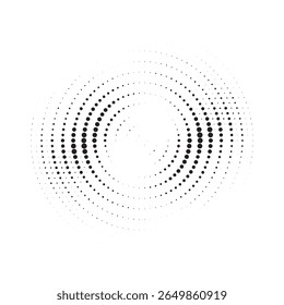 Pop art comic style dotted circle halftone pattern. Abstract dotted circles, round halftones geometric dots, pop art texture. Illustration halftone effect round shape.