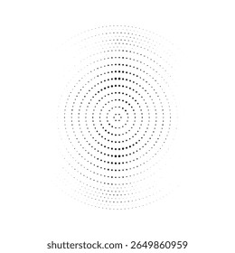 Pop art comic style dotted circle halftone pattern. Abstract dotted circles, round halftones geometric dots, pop art texture. Illustration halftone effect round shape.