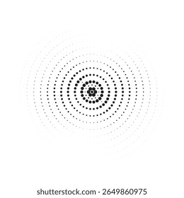 Pop de arte de estilo cómico de círculo punteado patrón de semitono. Abstractas círculos punteados, semitonos redondos puntos geométricos, textura de arte pop. Ilustración efecto semitono forma redonda.